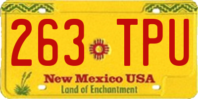 NM license plate 263TPU