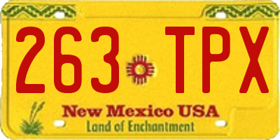 NM license plate 263TPX