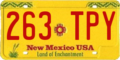 NM license plate 263TPY