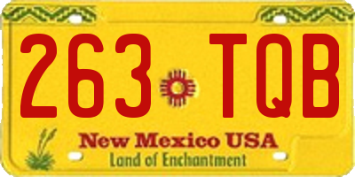 NM license plate 263TQB