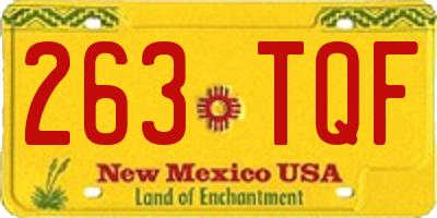 NM license plate 263TQF