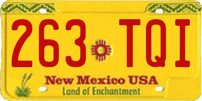 NM license plate 263TQI