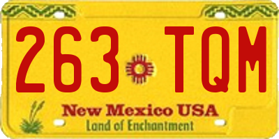NM license plate 263TQM