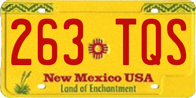 NM license plate 263TQS