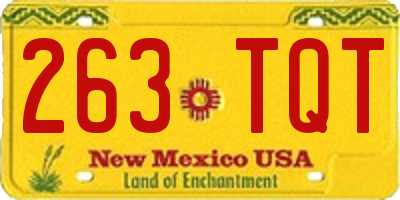 NM license plate 263TQT