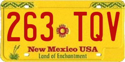 NM license plate 263TQV