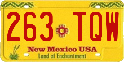 NM license plate 263TQW