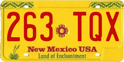 NM license plate 263TQX