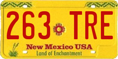 NM license plate 263TRE