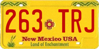 NM license plate 263TRJ