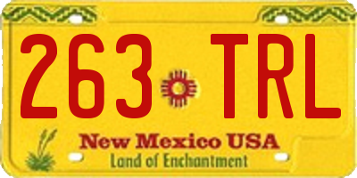 NM license plate 263TRL