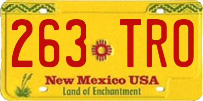 NM license plate 263TRO
