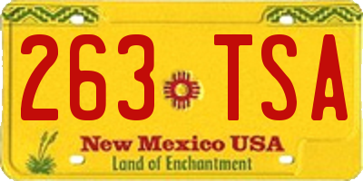 NM license plate 263TSA