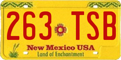 NM license plate 263TSB
