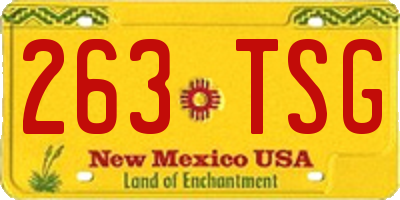 NM license plate 263TSG