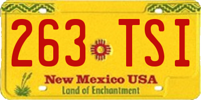 NM license plate 263TSI