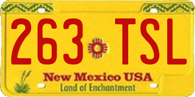NM license plate 263TSL