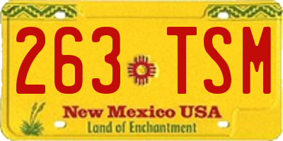 NM license plate 263TSM