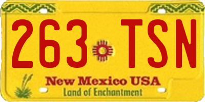 NM license plate 263TSN