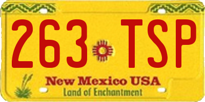 NM license plate 263TSP