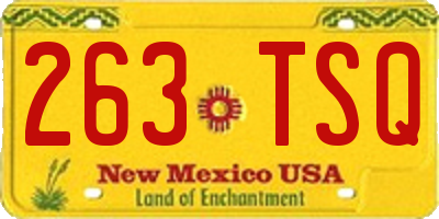 NM license plate 263TSQ