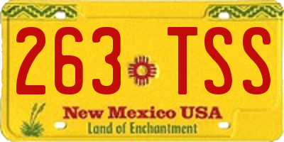 NM license plate 263TSS