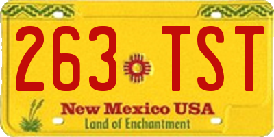 NM license plate 263TST