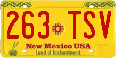 NM license plate 263TSV