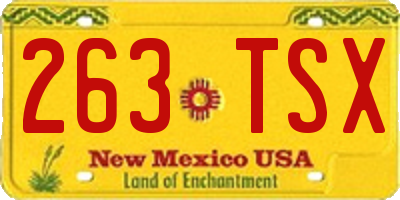 NM license plate 263TSX