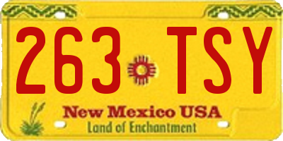 NM license plate 263TSY