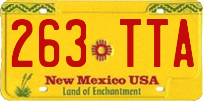 NM license plate 263TTA