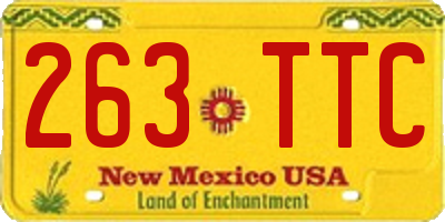 NM license plate 263TTC