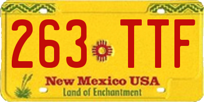 NM license plate 263TTF