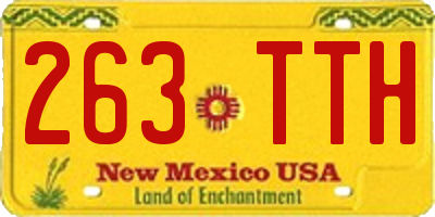 NM license plate 263TTH