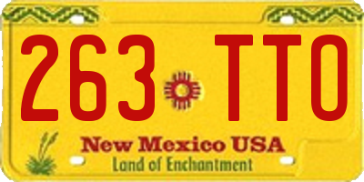 NM license plate 263TTO
