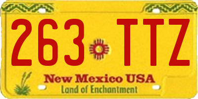 NM license plate 263TTZ