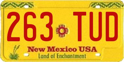 NM license plate 263TUD