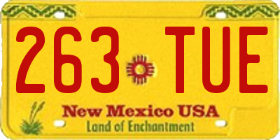 NM license plate 263TUE
