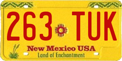 NM license plate 263TUK
