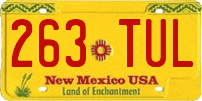NM license plate 263TUL