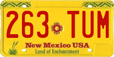 NM license plate 263TUM