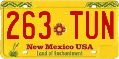 NM license plate 263TUN