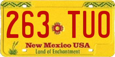 NM license plate 263TUO