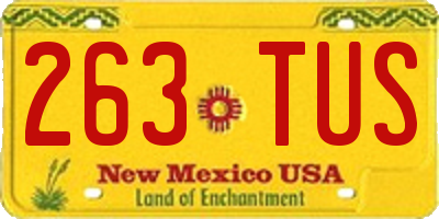 NM license plate 263TUS