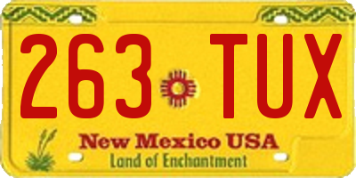 NM license plate 263TUX