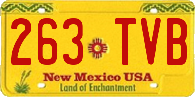 NM license plate 263TVB
