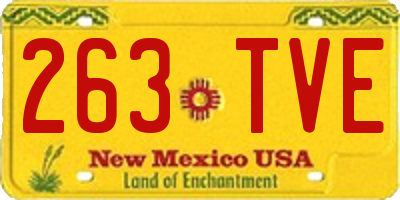 NM license plate 263TVE