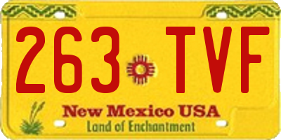 NM license plate 263TVF