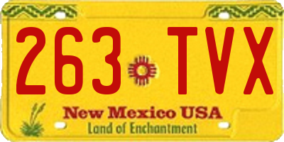 NM license plate 263TVX