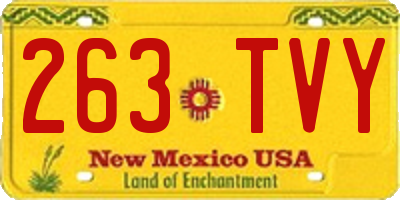 NM license plate 263TVY